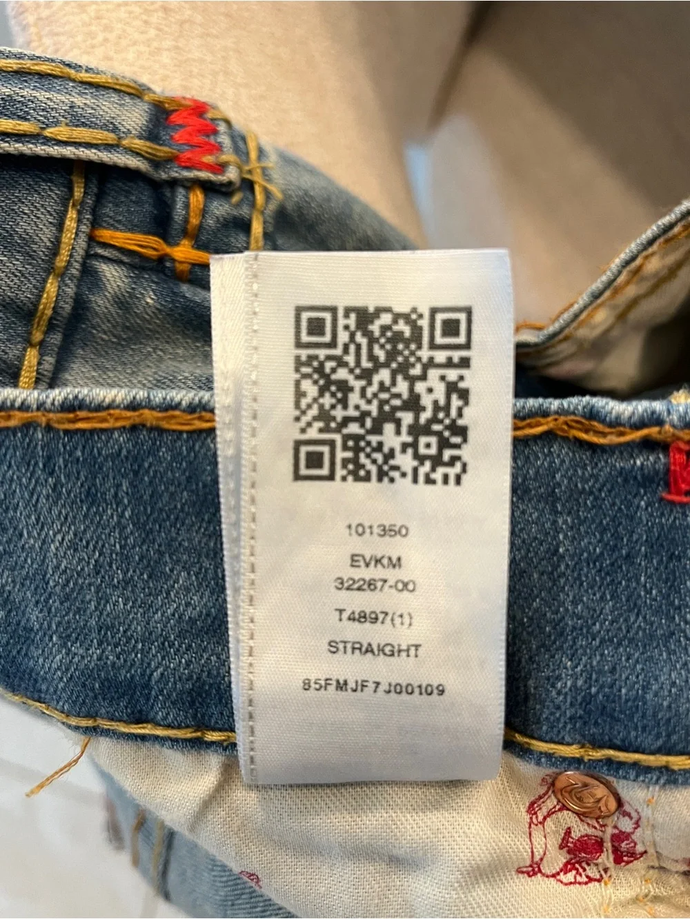 True Religion World Tour Men's Jeans Size 40X32 Blue Classic Straight Leg